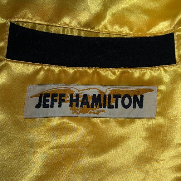 Los Angeles Lakers Jeff Hamilton 90s Wool Varsity Jacket 3XL Black/Gold/Purple - Picture 10 of 12